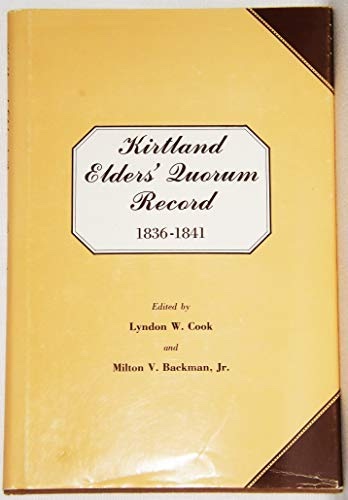 Image for KIRTLAND ELDER'S QUORUM RECORD