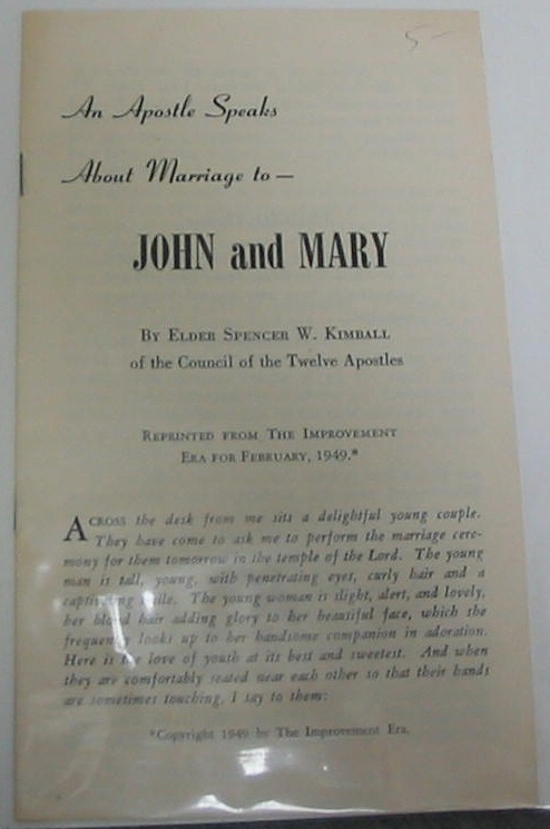 Image for An Apostle Speaks about Marriage To- John and Mary