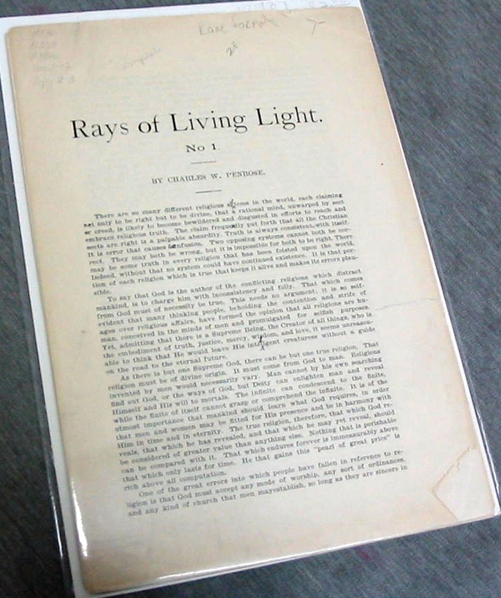 Image for RAYS OF LIVING LIGHT ON THE ONE WAY OF SALVATION