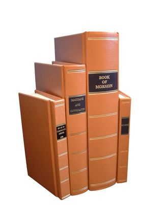 Image for Set of Replica Scriptures - 1830 Book of Mormon - 1835 Doctrine and Covenants - 1833 Book of Commandments - 1832 Hymnbook .  Brand New